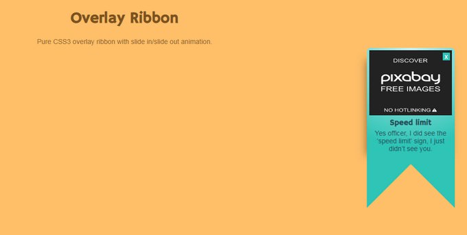 Pure CSS3 Overlay Ribbon