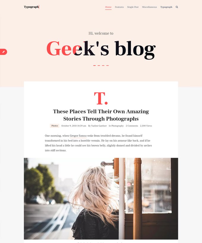 Typograph – Content Focused Gutenberg WordPress Blog Theme
