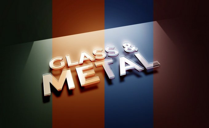 Glass Metal Text Effect