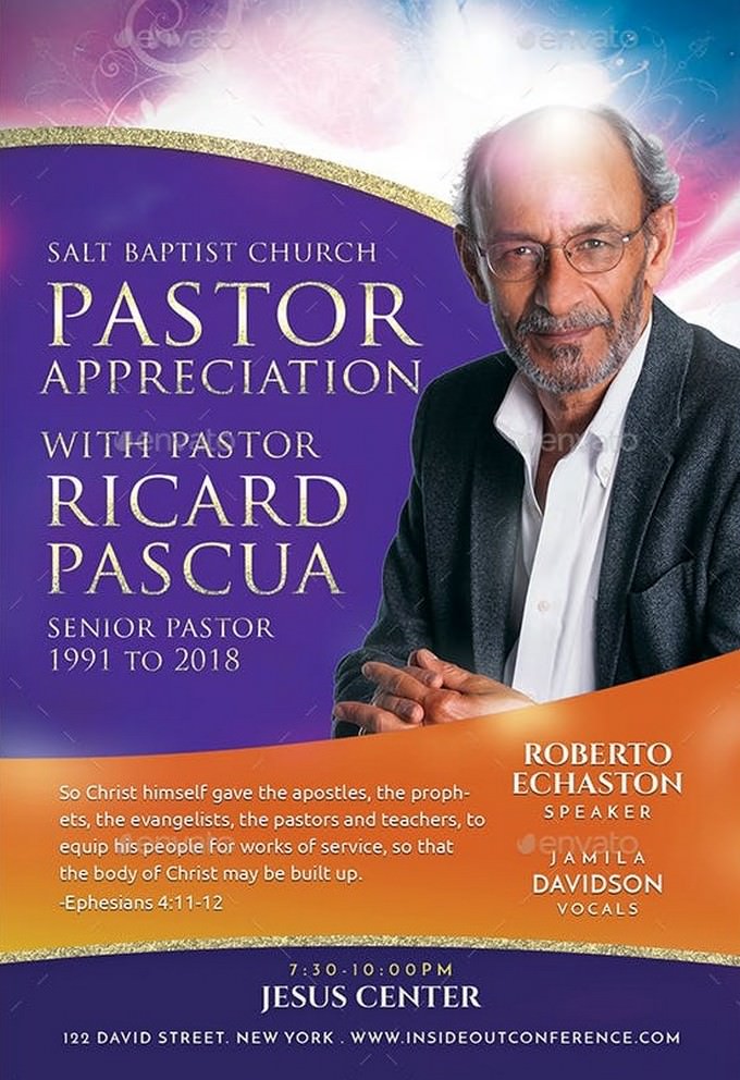 20 Best Pastor Appreciation Flyer Designs Templates Templatefor