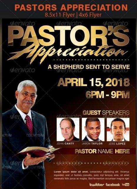 20+ Best Pastor Appreciation Flyer Designs & Templates - Templatefor