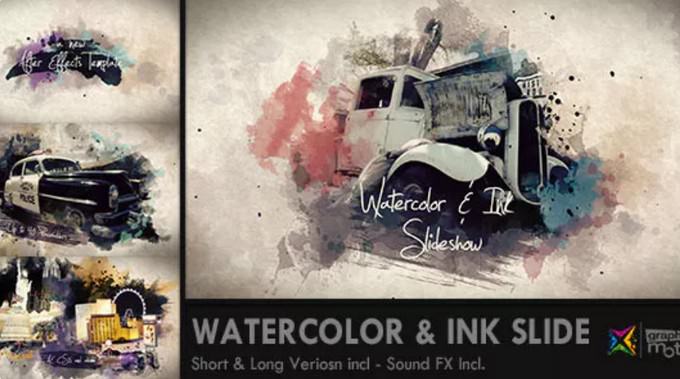 Watercolor & Ink – After Effects Slideshow Template