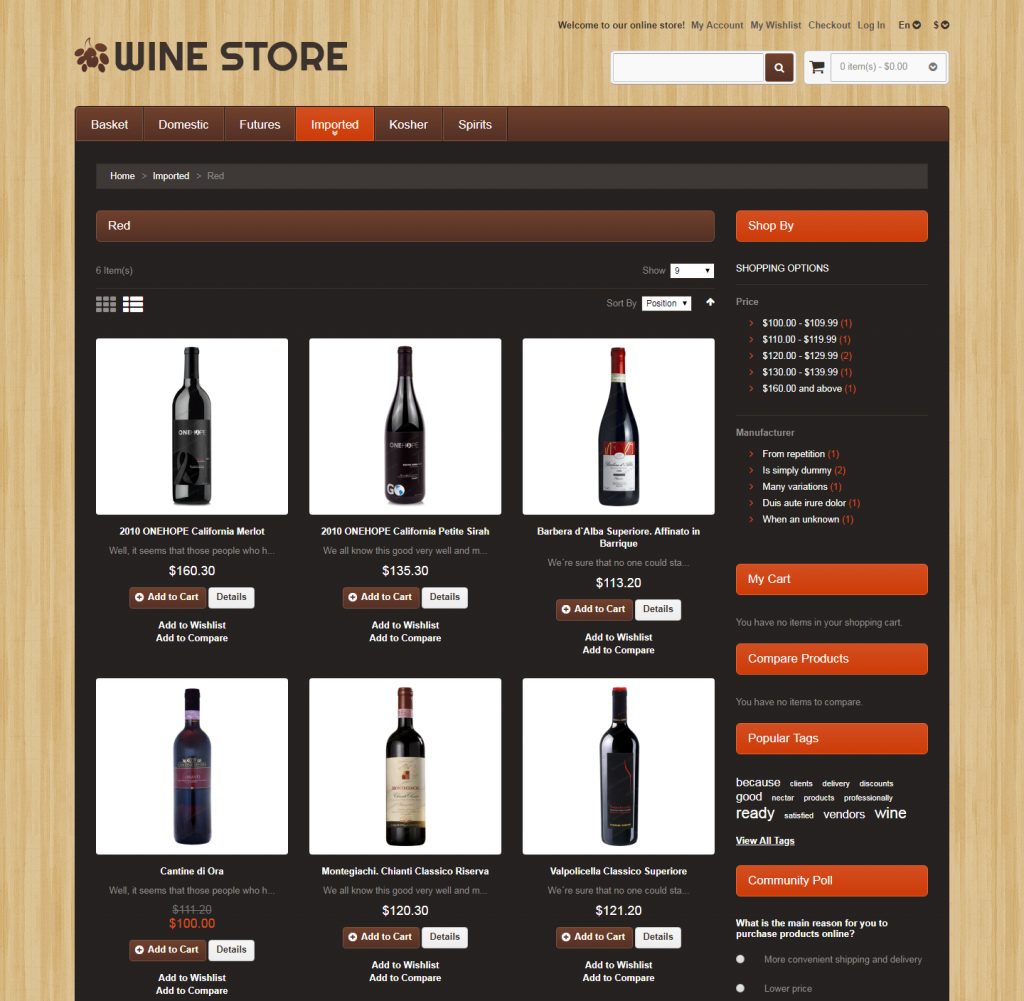 Wine Store Free Responsive Bootstrap Magento Template