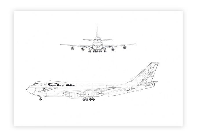 Airplane Technical Drawing