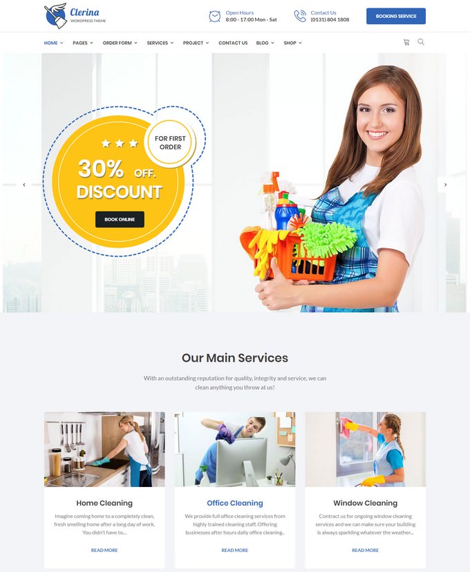 Clerina - Cleaning Services WordPress Theme