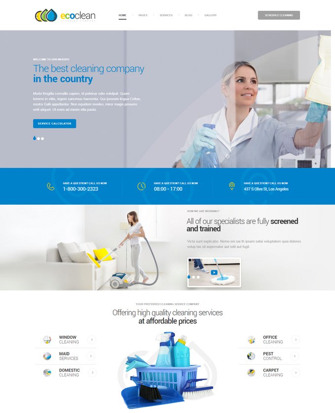 EcoClean - Cleaning company WordPress Theme