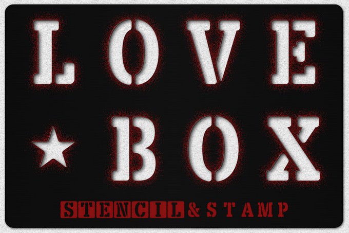 LOVE BOX Stencil & Stam