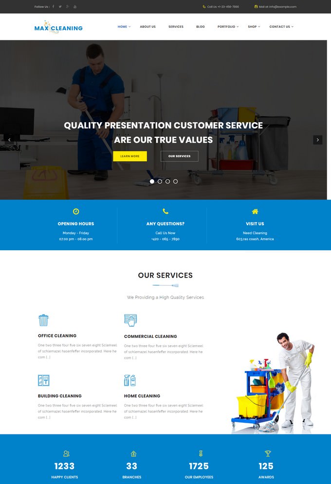 Max Cleaning - Cleaning Company WordPress Theme