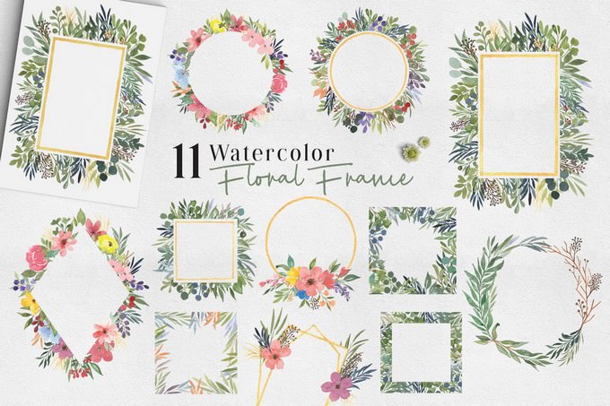 Ofi 11 Watercolor Floral Frame