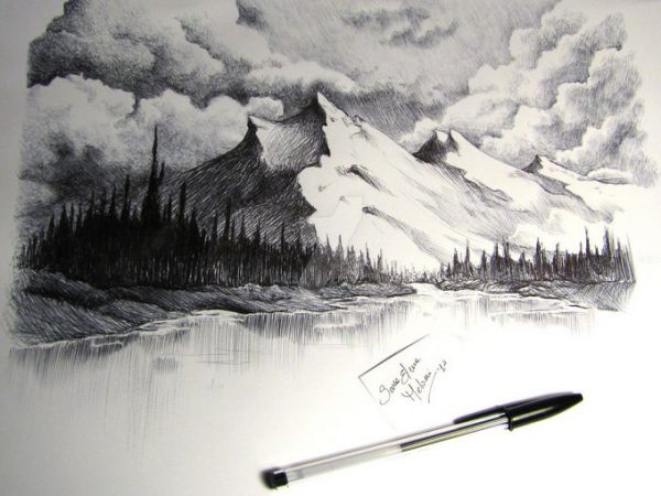10+ Beautiful Mountains Drawing For Inspiration - Templatefor