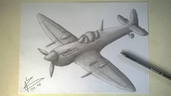 Spitfire Airplane Drawing