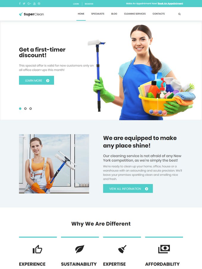 SuperClean - Cleaning & Maintenance Service WordPress Theme