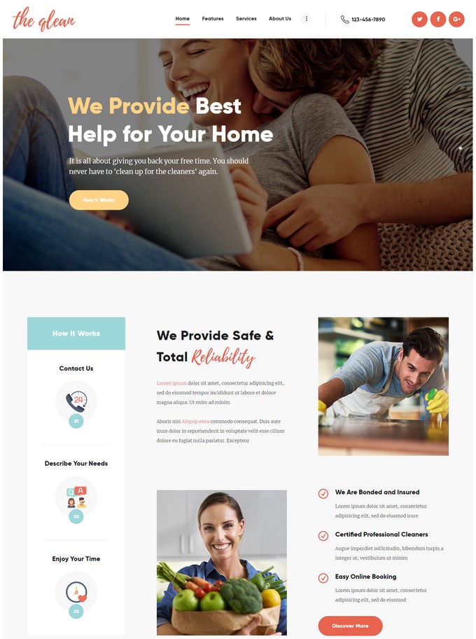 The Qlean Cleaning Company WordPress Theme