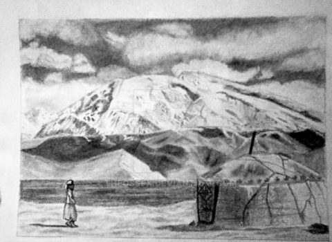 Tibetan Mountain Drawing