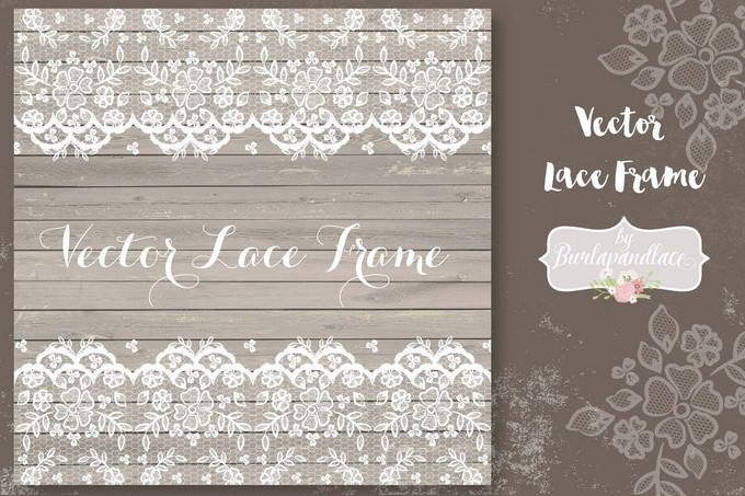 Vector Lace Frame Wedding
