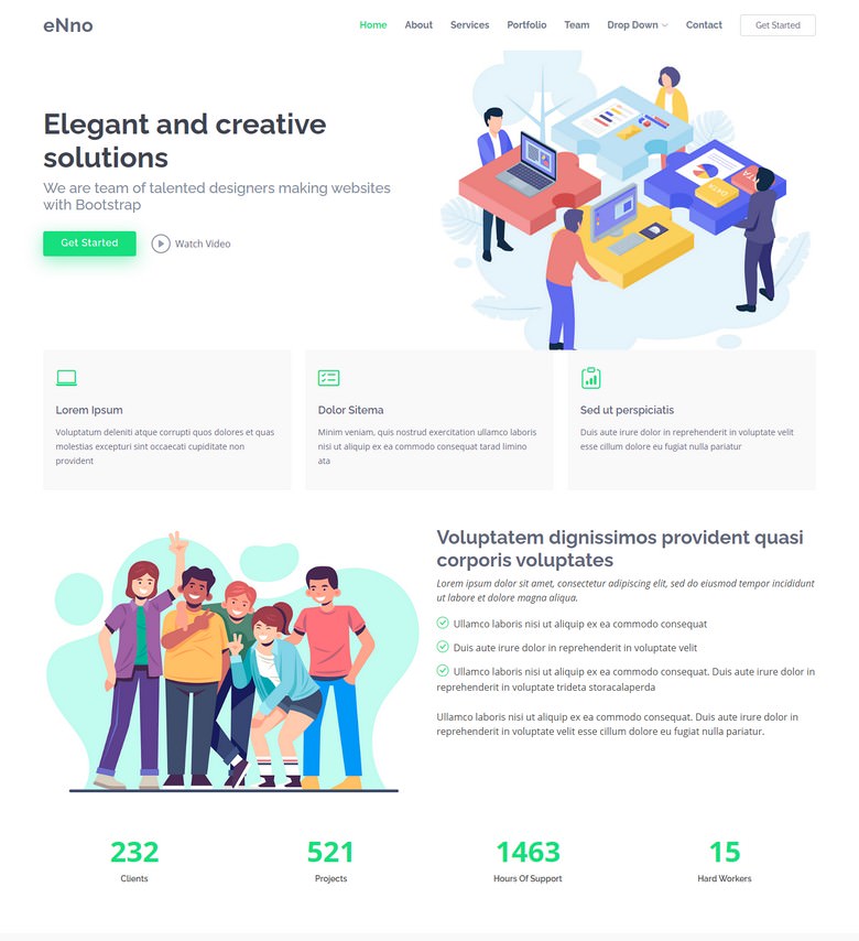 eNno - Simple Bootstrap Landing Page Template