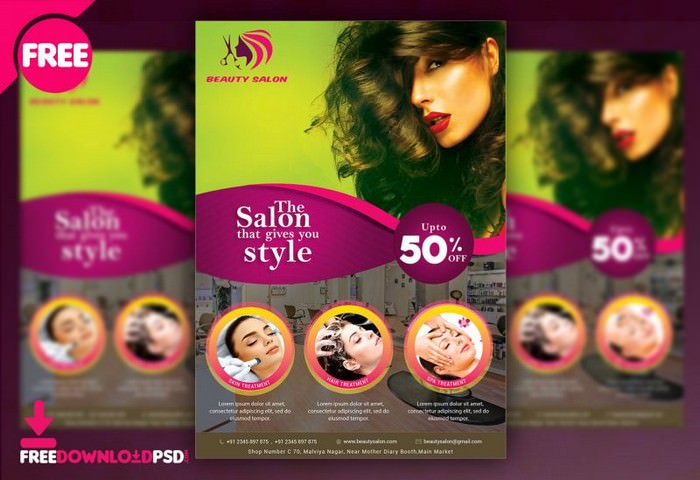 Beauty Salon Flyer Free PSD