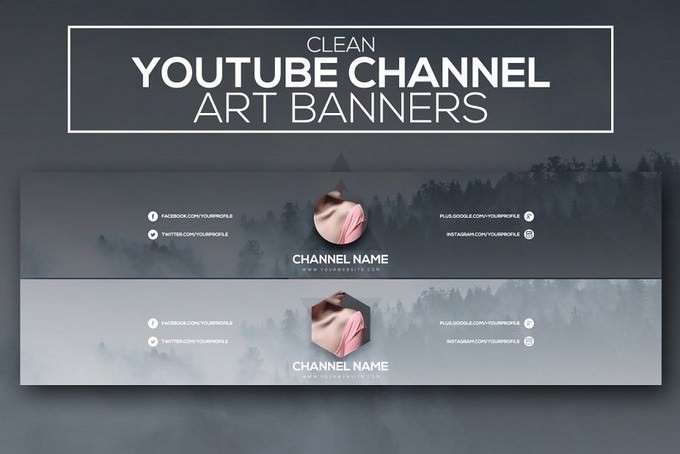 Clean Youtube Channel Art Banners