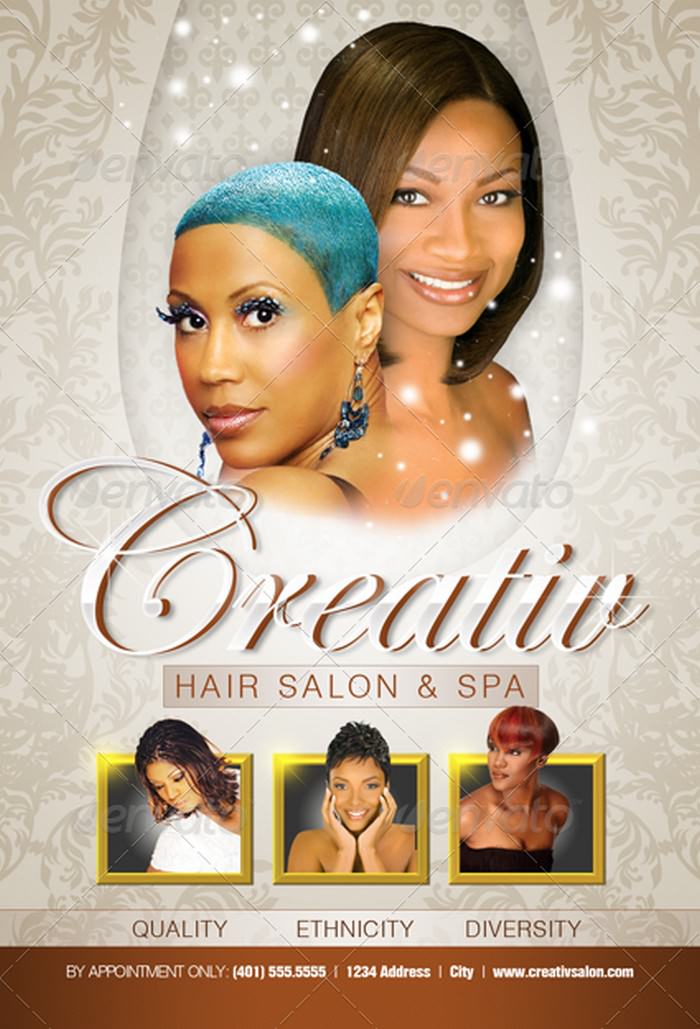 Upscale Salon Flyer & Business Card Templates
