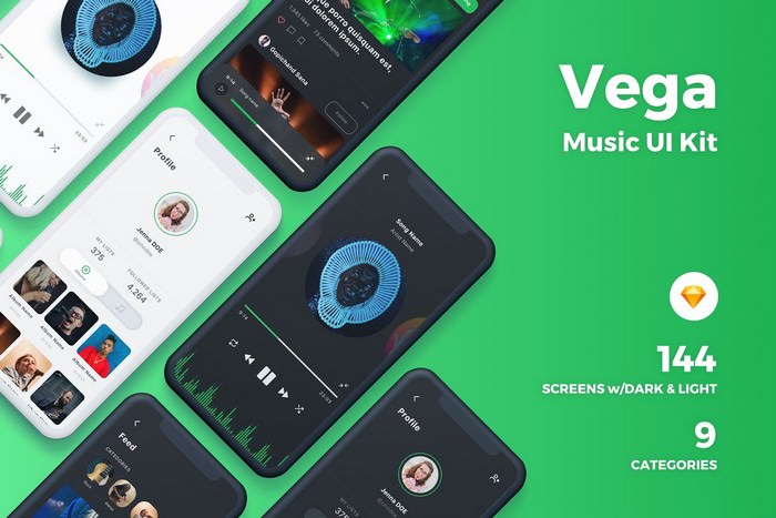 Vega Music IOS UI Kit