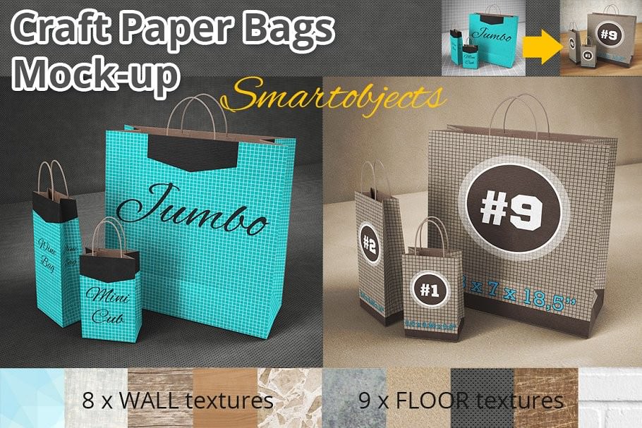 Shopping Paper Bags Mockup