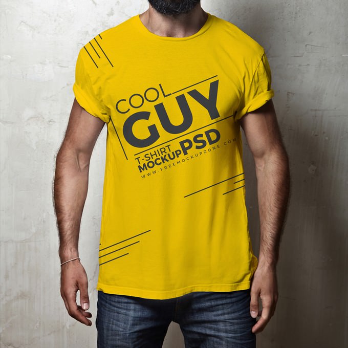 Cool Guy T-Shirt Clothing Mockups