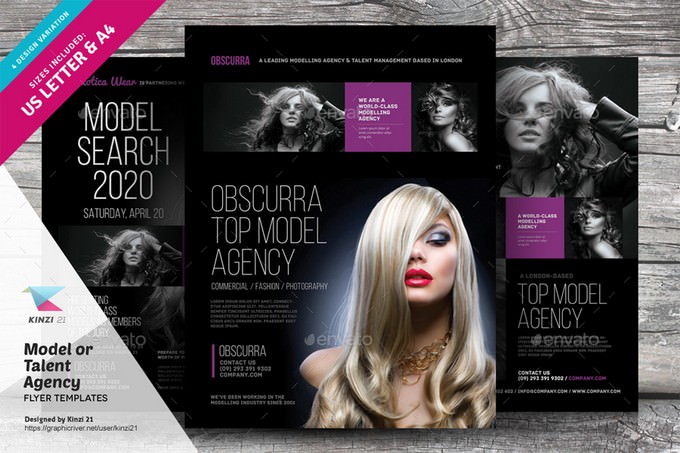 20+ Best Modeling Agency Brochure / Flyer Templates 2019 - Templatefor