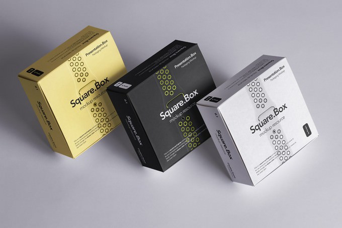 Psd Square Boxes Packaging Mockup