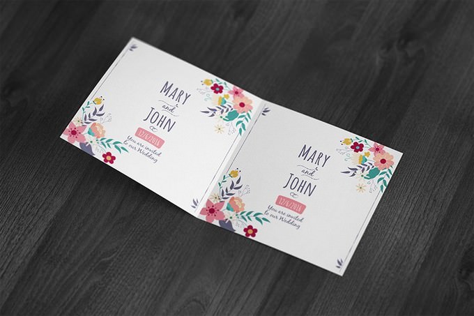 Square Invitation Folded Card