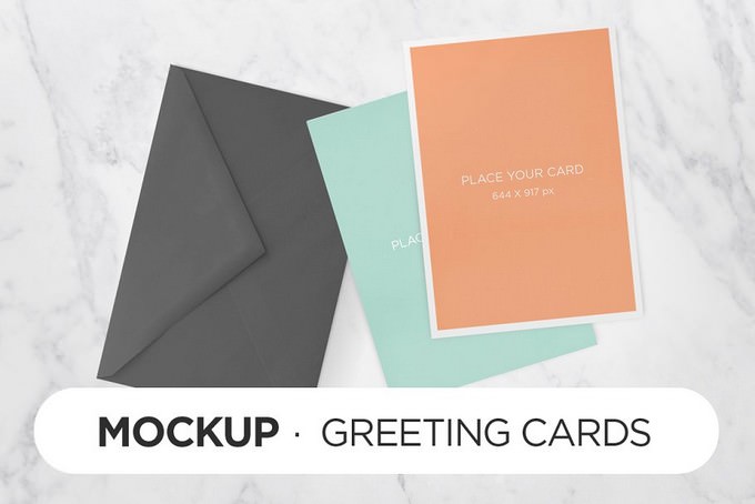 Greeting Cards MockUp PSD