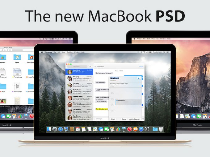 New MacBook PSD Mockup