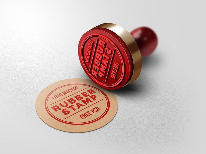 Realistic Rubber Stamp Logo Mockup