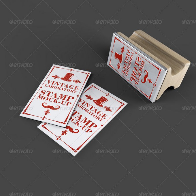 Stamp Business Card Mock-Up
