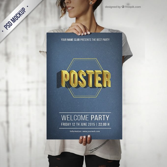 Typographical Party Poster Mockup