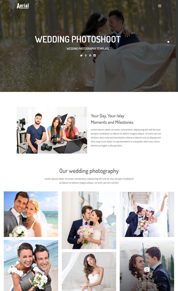 Wedding Photography Website Template