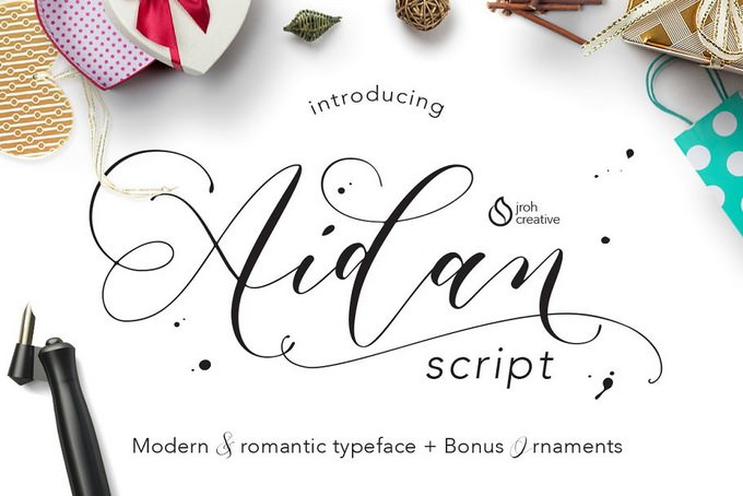 Aidan Romantic Script Font