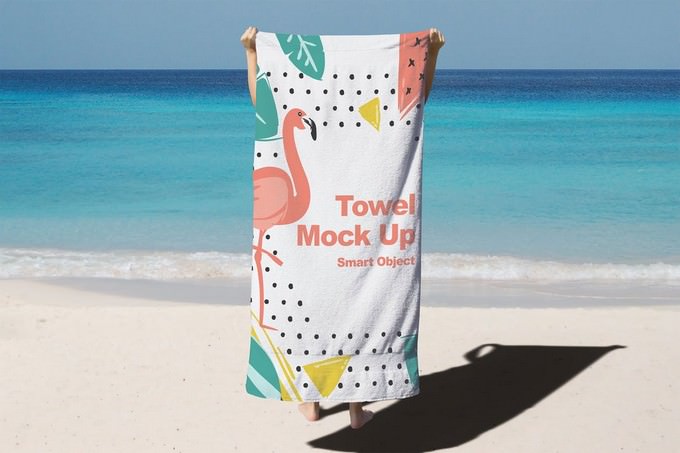 Beach Towel Mock Up PSD