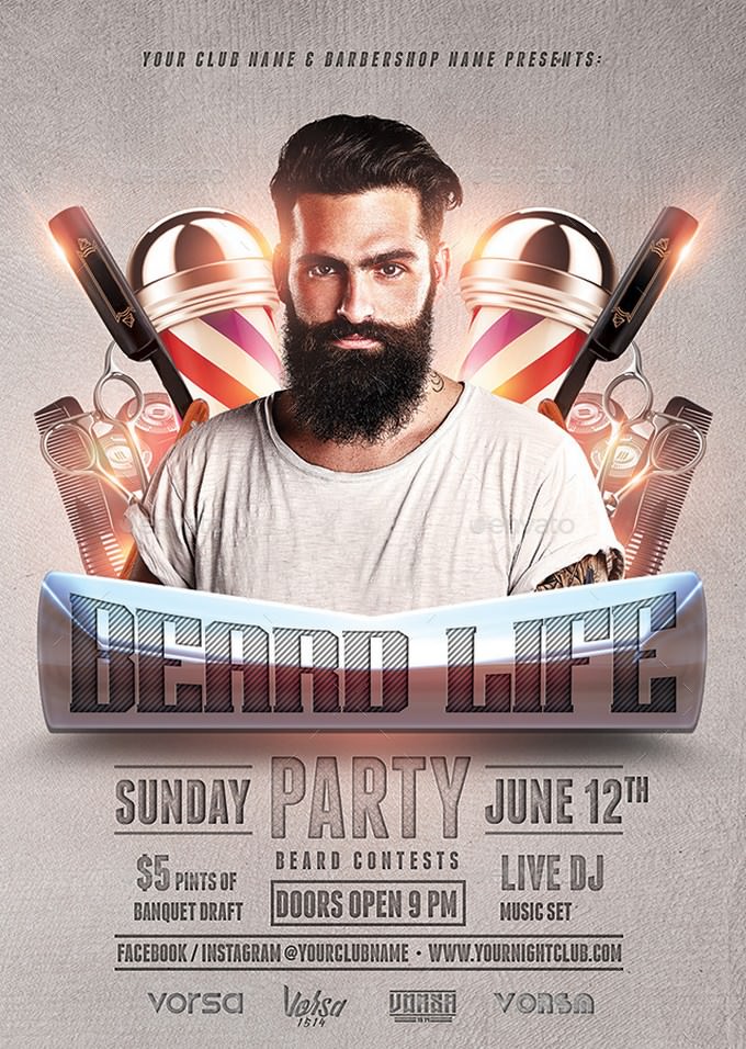 Beard Party & Barbershop Flyer