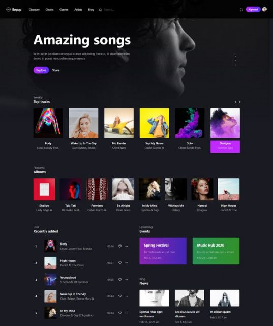 35+ Awesome Music HTML5 Website Templates 2019 - Templatefor