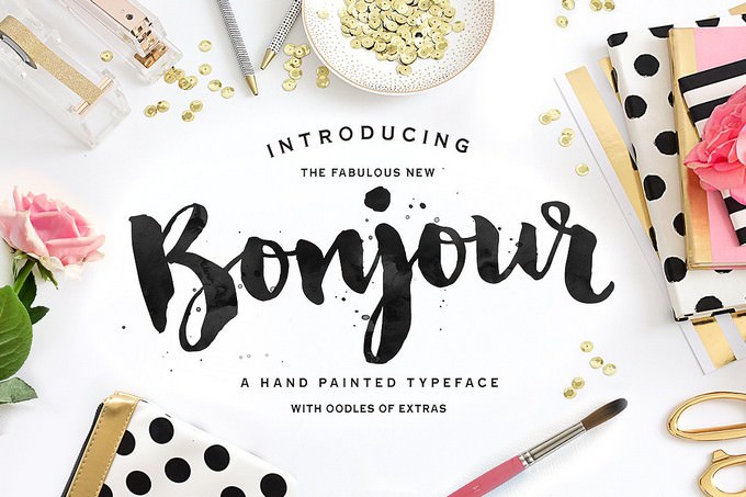 Bonjour! Typeface with Extras