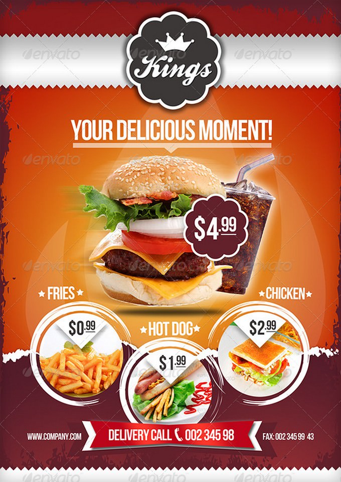 Delicious Moments Fast Food Flyer