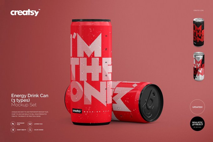 Energy Drink Can Mockup