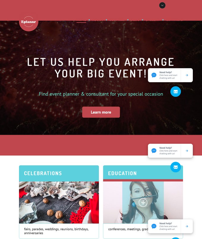 Event Planner Website Template