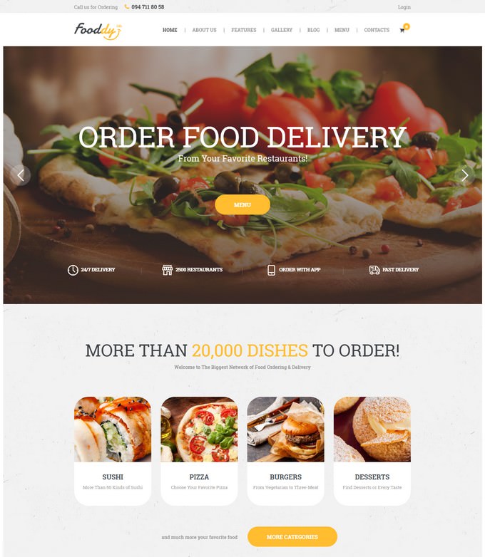Food Ordering & Delivery WordPress Theme