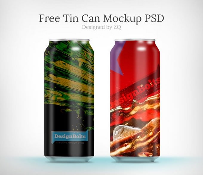 Free Juice & Cold Drink Tin Can Mock up