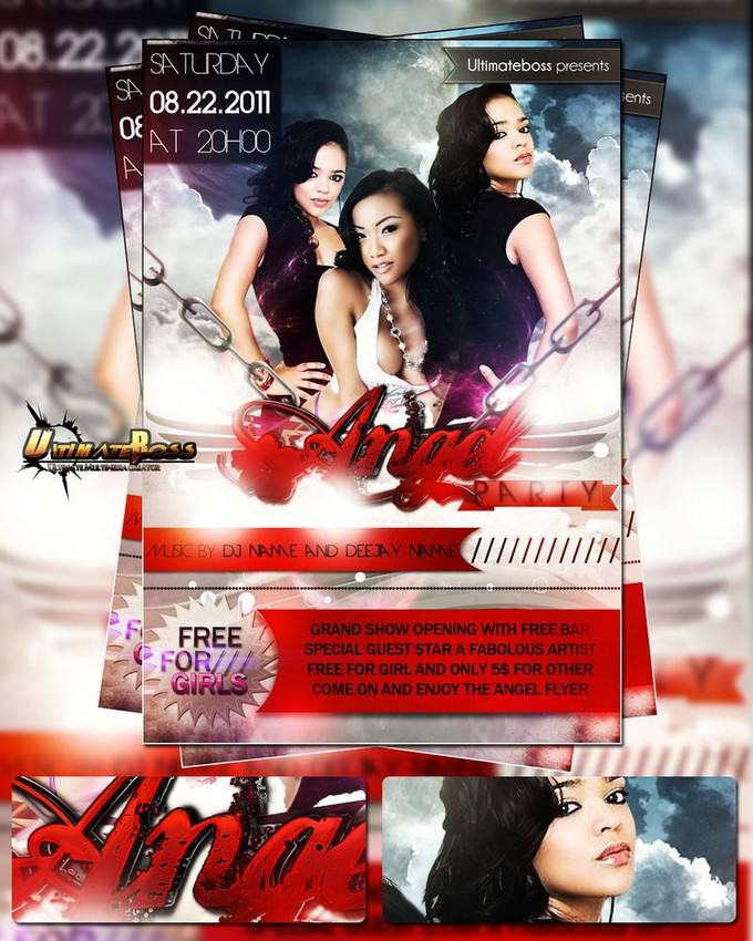 Free PSD Angel Party Flyer Template