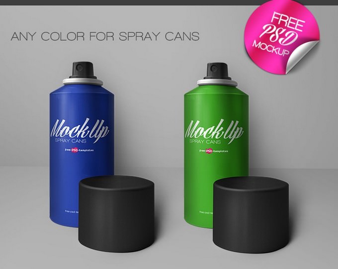Spray Cans Mock-UP PSD