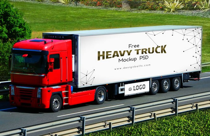 Vehicle Branding Heavy Duty Truck Mock-up PSD