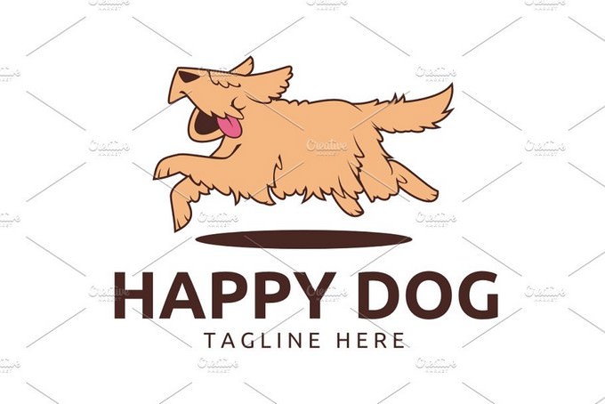 Happy Dog Logo Template