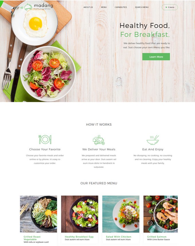  Healthy Food Delivery Nutrition WordPress Theme